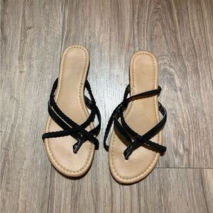 Elegant Black Braided Sandals